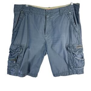 Union Bay Mens Cargo Shorts Gray Blue Casual 100% Cotton 8-pockets size 40